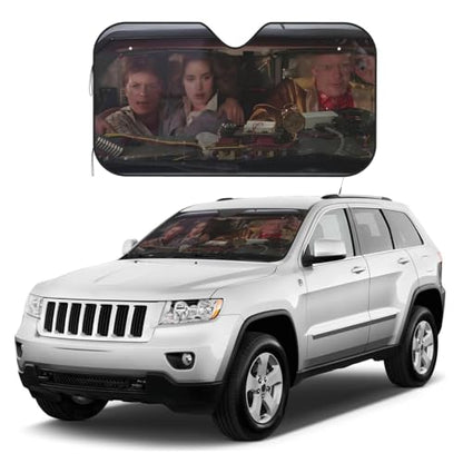 Funny Car Windshield Sun Shade Foldable Sunshade for Car Windshield Covers Blocks UV Rays Automotive Interior Sun Protection 51 x 27.5 in