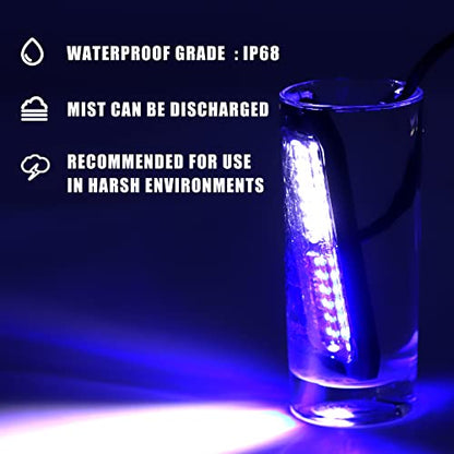 WINECO Blue/White 8pcs Ultra Slim LED Emergency Strobe Police Lights, Surface Mount Grill Grille Hazard Safty Warning Flashing Light for Volunteer Trucks Vehicles - color: Blue/White