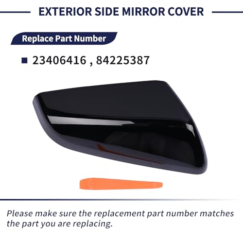 Exterior Side Mirror Cover Passenger Side 23406416 84225387 Compatible with Chevrolet Equinox GMC Terrain 2018-2023 Rearview Mirror Cap Right Side - size: Right Side