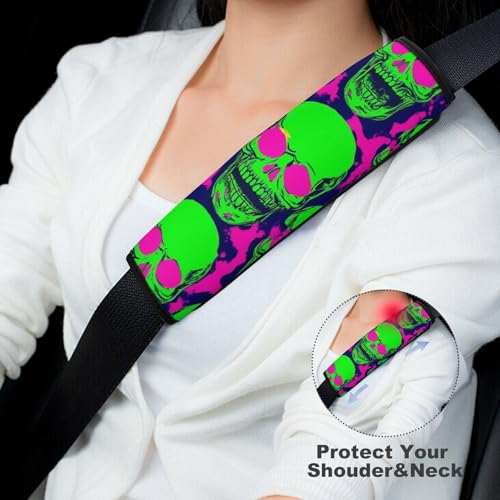 Women's Car Belt Covers, Cool Funny Zombie Skull Fashion Cushion Pad Car Shoulder Strap Harness Pad - color: Color854