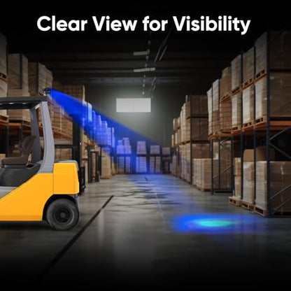 Forklift Safety Light - Blue LED 20W, 50,000-Hour Lifespan,IP68 Waterproof,DC 12-80V,Aluminum Housing - Industrial Forklift Warning Light for Warehouse & Construction Safety,Pedestrian Warning - style: Non-Magnetic