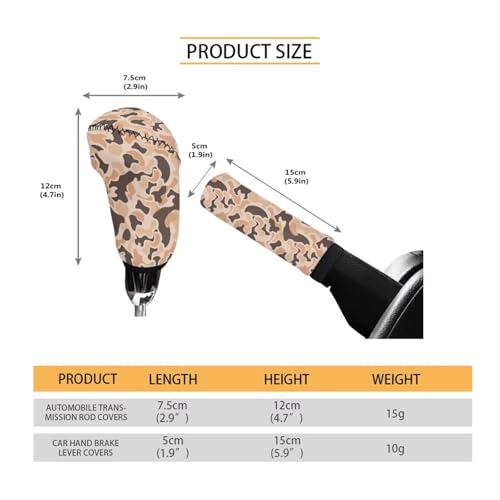 Handbrake and Gear Shift Knob Cover 2 Piece Automobile Hand Brake Cover Car Interior Accessories - color: Duck Camo
