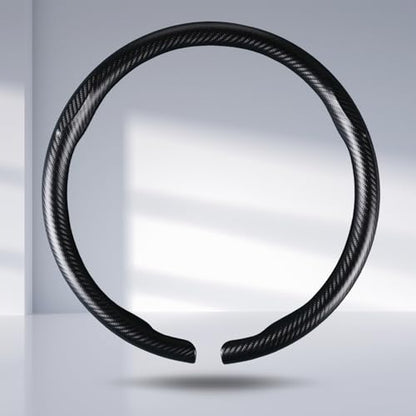 Carbon Fiber Steering Wheel Cover, Thin Steering Wheel Cover Protector Universal Car Steering Wheel Accessories, Matte Black - color: A matte black