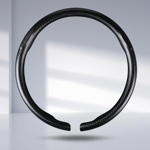 Carbon Fiber Steering Wheel Cover, Thin Steering Wheel Cover Protector Universal Car Steering Wheel Accessories, Matte Black - color: A matte black