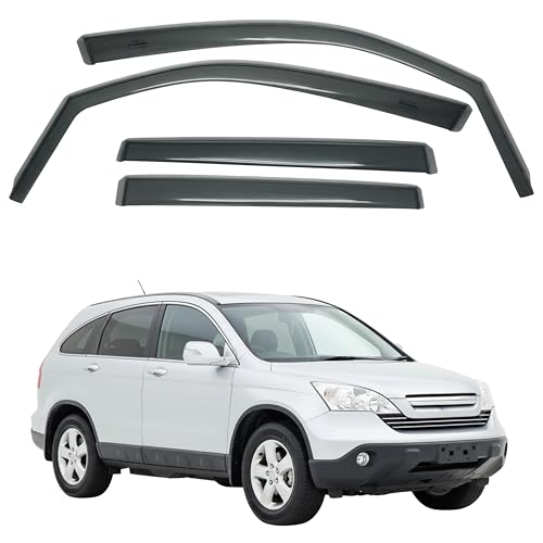 in-Channel Car Window Rain Guard Compatible with Honda CR-V (2007-2011) 4pcs, Taiwan Made Precise & Transparent Car Wind Deflectors No Water Leakage Visors - size: CR-V (2007-2011) 4pcs