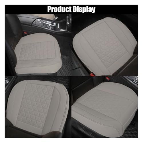 Leather Car Seat Cover, Auto Front Bottom Seat Cover Luxury Car Seat Protector Anti-Slip Waterproof Cushion Cover with Storage Pocket, for Most Cars, Trucks, SUVs (Light Grey) - color: Light Grey