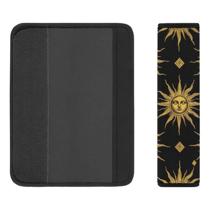 Fashion 2PCS Car Belt Covers, Sun Moon Star Gold Black Protect Your Shoulders Car Safety Seat Belt Strap - color: Color859