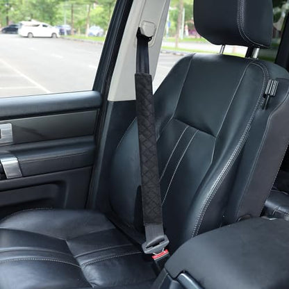 Amooca Soft Automotive Seat Belt Cover Seatbelt Shoulder Pad Neck Protector Cushions Universal Fit SUV Trucks Backpack Black Extra Long 19.7in - color: Black, size: 19.7in-1pc