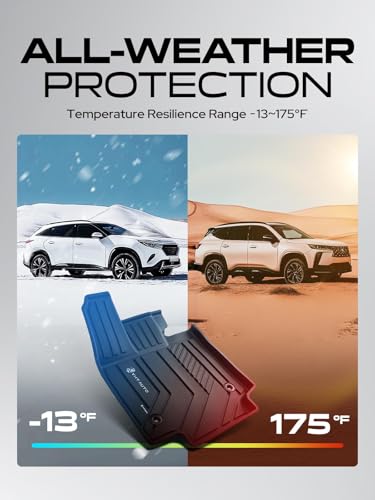 YHTAUTO Automotive Floor Mats Compatible with Lexus RX/RX350/RX350h/RX500h 2023-2026 (NOT for RX450h+ PHEV), TPE Floor Liners All-Weather Protection Custom Fit, 1st & 2nd Row, Set of 3 - size: For 2023-2026 RX