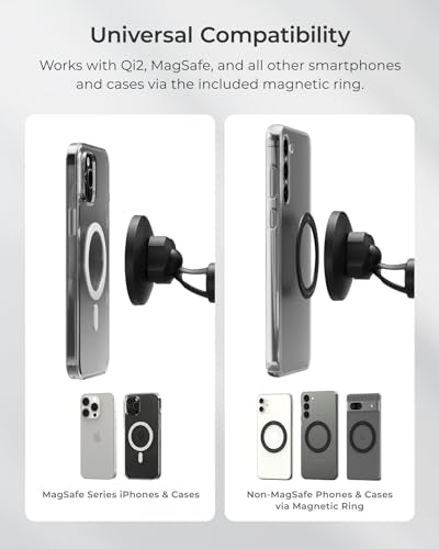 iOttie iTap 3 Magnetic Flush Mount Car Mount Phone Holder with Magnetic Ring Adapter. Compatible with iPhone, Samsung Galaxy, Google Pixel, Huawei, LG, and All Qi Compatible Smartphones - style: Flush Mount