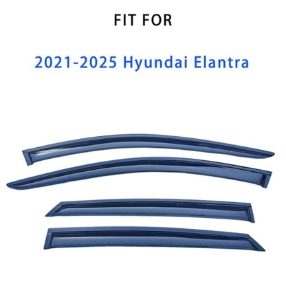 Tape On Window Visors Compatible with Elantra 2021-2024, Side Vent Window Deflector Rain Guard Shade, Truck Accessories-4pcs, Smoke - size: For Elantra 21-24