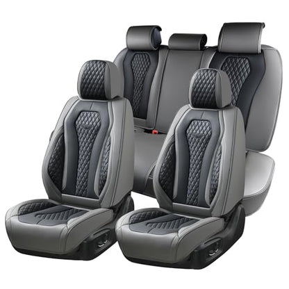 Coverado Car Seat Covers Full Set, Black Seat Covers, Automotive Car Seat Cover, Car Seat Cushion, Car Seat Covers Front Seats Back Seat Covers, Car Seat Protector Universal Fit Most Cars - color: Gray/Black, size: FullSet
