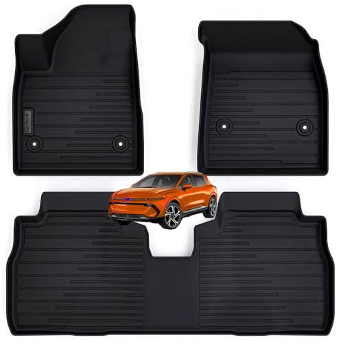 Floor Mats for 2024 2025 2026 Chevy Equinox EV (Non Fuel),TPE All Weather Protection 2 Rows Car Floor Liners Accessories for Chevrolet Equinox EV - size: 2024 2025 Equinox EV Floor Mats
