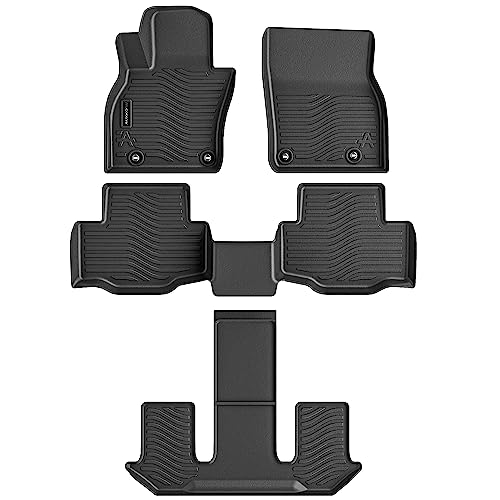 Auxko All Weather Floor Mats Fits for Mazda CX-90(Include PHEV) 2026 2025 2024 6&7 seat 3 Rows TPE Rubber Liners Accessoires for Mazda CX90 All Season Guard Odorless Anti-Slip Mats - size: Cx90 6&7p|2024-2026|floor Mats