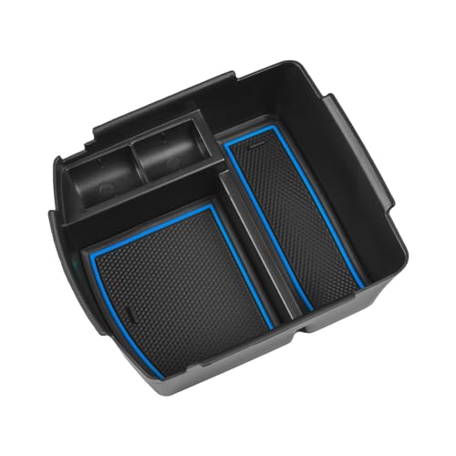 HGWEI Center Console Tray Organizer Compatible with Kia Seltos 2020 2021 2022 2023 2024 2025 2026 Accessories, Middle Armrest Insert Container ABS Secondary Storage Box, Blue - color: blue