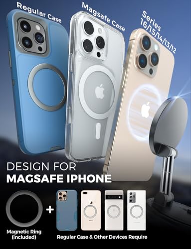 eSamcore Vacuum Magnetic Phone Holder for Car, for Magsafe Car Mount for Windshield, Foldable Stand Suction Cup for Mirror, Glass, Screen, Gym, Smooth Surfaces Compatible with iPhone - style: Vacuum Phone Holder
