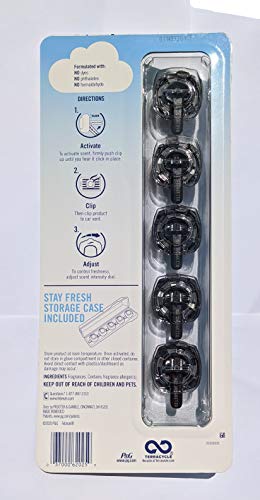 Febreze Car Air Freshener, Set of 5 Gain Scent Clips plus Bonus Storage Case - size: 1 Count (Pack of 5)