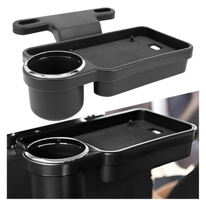 Car Cup Holder Tray, Foldable Car Backseat Organizer Food Tray for Eating, Multifunctional Detachable Headrest Drink Trays Desk for Most Vehicles Road Trips