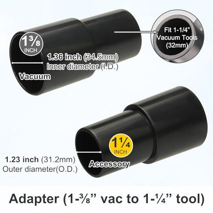 Shop Vac Car Detailing Attachments (Soft Horsehair Dusting Brush Long Crevice Tool Nozzle Hose Adapter) for 1-1/4" 1-3/8" 2-1/2" Shopvac Wet Dry Vacuum Cleaner (Car Interior Kit B) - style: Car Kit B