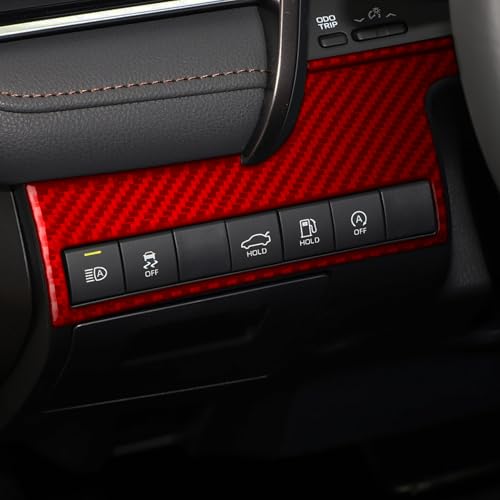 Durable Real Carbon Fiber Compatible with Toyota Camry 2018-2024 2019 2020 2021 2022 2023 Accessories Car Headlight Control Switch Panel Trim Cover Interior Trim Sticker Decal 2PCS Red - color: Headlight Switch Panel