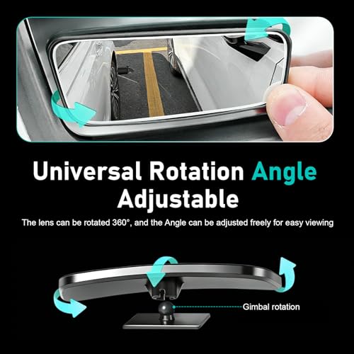 2 PCS Car Blind Spot Mirrors, Anti-glare Adjustable High-definition Mirrors, Rectangular Wide Angle Rear View Auxiliary Glass, Self-adhesive Accessory for Most Vehicles (Black)
