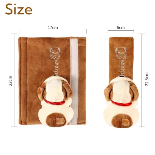 2 PCS Seat Belt Cover Pad, Cute Kawaii Animal Dog Seatbelt Covers for Kids and Adults, Winter Plush Fluffy Soft Seat Belt Cover, Cartoon Seatbelt Cushion,Car Seat Strap Pads (E-Dog) - color: E-Dog