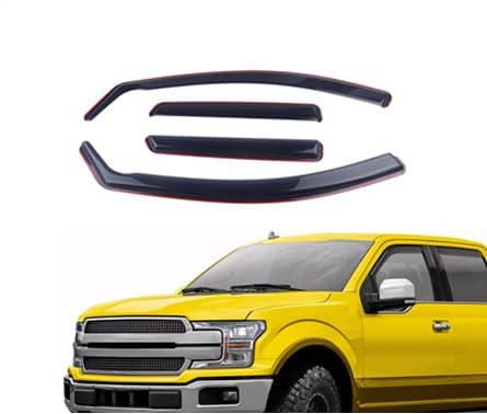 in-Channel Rain Guards 4-Piece Comptible with 2015 2016 2017 2018 2019 2020 Ford F150 SuperCrew Window Visors Side Window Deflectors Shield Shade - size: 2015-2020 Ford F150 SuperCrew