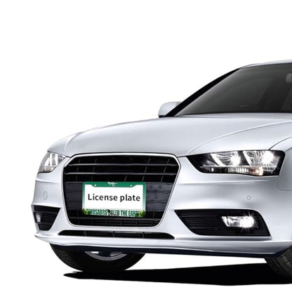 Dinosaur License Plate Frame Green Jurassic Dino Jungle T-Rex Personalise Stainless Steel Funny Design Compatible with Standard License Plate Holder for USA and Canada 6.3 x 12.2 in - color: Dinosaur, size: 6.3 X 12.2 In-1PC
