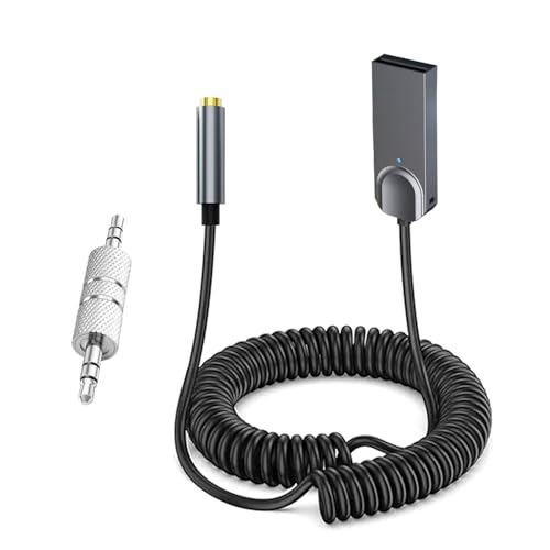 Bluetooth 5.3 to Aux Adapter for Car,USB 3.5mm Female BT Receiver,Aux to Bluetooth Adapter,Compatible with Wired Speaker,for Hands-Free Call,Voice Navigation,Music - size: m02