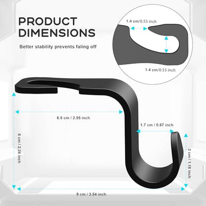 Car Seat Back Hook, Car Headrest Hook, Car Accessories for Interior, 4 Pack Plastic Black Hook, Suitable for Handbags, Shopping Bags, Clothes, Portable Tool Box