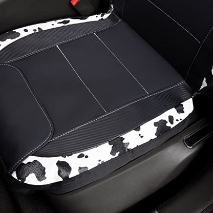 Flying Banner car seat Covers Protects Water Proof Faux Leather Carbon Fiber Fronts Rear Bench Covers (Cow Black, Full Set - Combo Pack) - color: Cow Black, size: Full Set -- Combo Pack