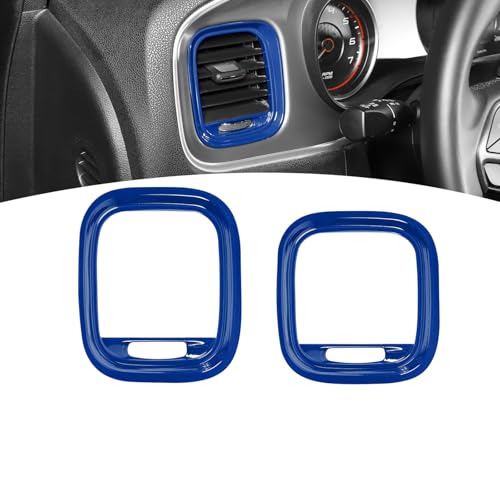 for Charger Dashboard Side Air Vent Cover Trim Fit for Dodge Charger 2015-2023 Blue Interior Accessories 2pcs - color: Blue