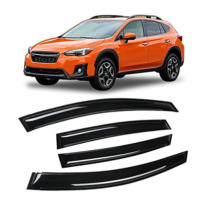 4 Pieces Smoke Tinted Tape-On Side Window Visor Deflectors Rain Guards Designed for 2018-2023 XV Crosstrek 2017-2022 Impreza Hatchback - size: 2018-2022 Subaru XV Crosstrek