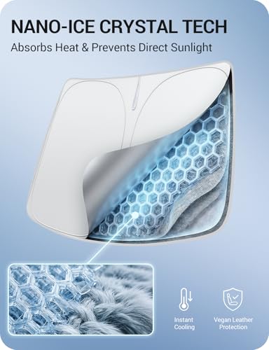 BASENOR 2026-2021 Tesla Model S Windshield Sunshade [Proprietary Design] [UV Protection] Foldable Heat Insulation Sun Shade Front Window Cover for Model S Accessories - size: Model S
