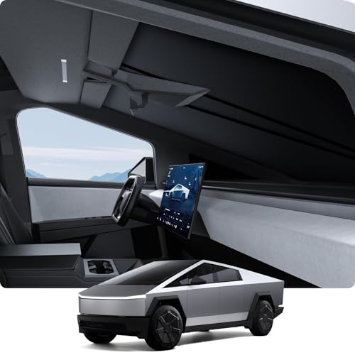 BASENOR 2024 2025 2026 Tesla Cybertruck Windshield Sunshade [Nano Ice Crystal Cooling] Folding Front Window Sun Shade Block UV Full Cover [No Gaps] Heat Protection Visor for Cybertruck Accessories - size: Cybertruck