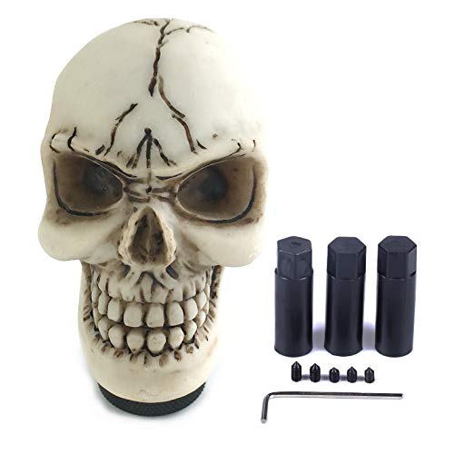 Arenbel Car Gear Lever Grip Knobs Skull Head Racing Shift Stick Manual Shifter Handle Fit Most Auto Manual Vehicles, Beige - color: Dark Blue