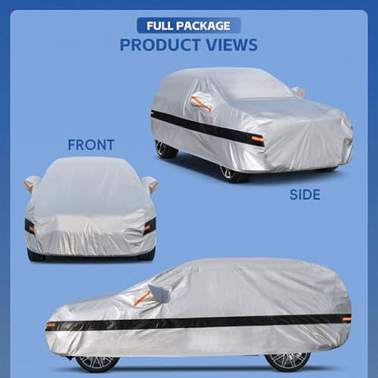 10 Layers SUV Car Cover Custom Fit for Toyota RAV4 (2005-2024) Waterproof All Weather for Automobiles, Full Cover Sun UV Rain Protection.Silver - size: Custom Fit for Toyota Rav4