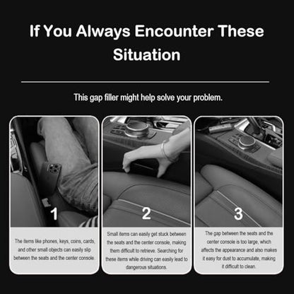 Car Seat Gap Filler Plug Strip 2 Pack, No-Drop Carseat Side Gap Filler Organizer Catcher with Dual Storage & Seatbelt Slot,Universal Fit Fill The Gap Between Seats & Console for Car SUV Truck, Black - color: Black, EVA