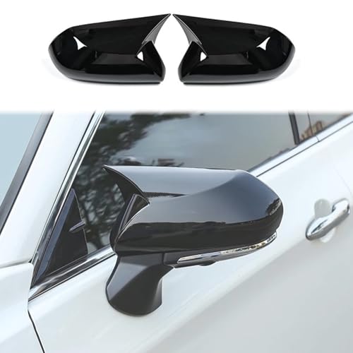 2 Pieces Rearview Mirror Covers suitable for Toyota RAV4 2020 2021 2022 2023 2024 Anti-Scratch Car Rearview Mirror Frame Replacement Decoration Sports Accessories -Bright black - color: Bright black, size: 2020-2024 for RAV4 with horns