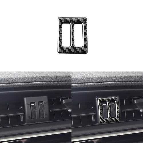 Real Premium Carbon Fiber Car Dashboard Central Air Conditioner Outlet Vent Rotary Control Switch Panel Soft Sticker Compatible with Toyota Corolla 2014-2018 Auto Interior Accessories Black 1pc - color: Central AC Vent