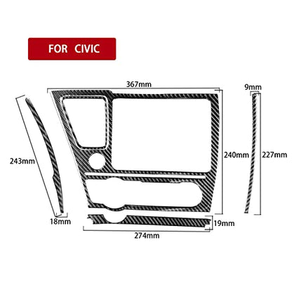 Real Carbon Fiber Car Center Console Air Vent Multimedia Navigation Screen AC Control Panel Interior Trim Sticker Cover Compatible with Honda Civic 9 Coupe/Sedan 2013-2015 Accessories Black - Kit - color: Center Console Multimedia Navigation Display Scree