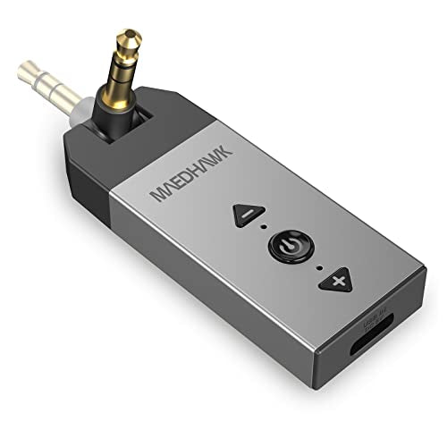 Maedhawk Bluetooth 5.2 Aux Adapter for Car Home Stereo Speaker Headphone, Wireless Audio Receiver with Rotatable 3.5mm Jack, Handsfree Calls, A2DP