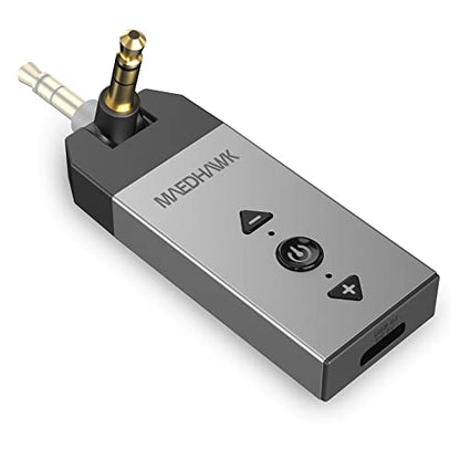 Maedhawk Bluetooth 5.2 Aux Adapter for Car Home Stereo Speaker Headphone, Wireless Audio Receiver with Rotatable 3.5mm Jack, Handsfree Calls, A2DP