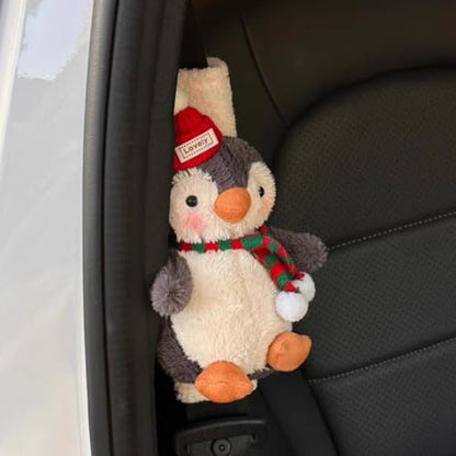 2 PCS Seat Belt Cover Pad, Cute Kawaii Animal Penguin Seatbelt Covers for Kids and Adults, Winter Plush Fluffy Soft Seat Belt Cover, Cartoon Seatbelt Cushion,Car Seat Strap Pads (G-Penguin) - color: G-Penguin