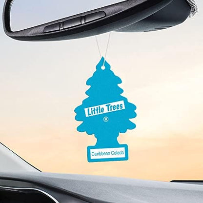 LITTLE TREES Car Air Freshener | Hanging Tree Provides Long Lasting Scent for Auto and Home | 24 Air Fresheners |Caribbean Colada - color: Caribbean Colada