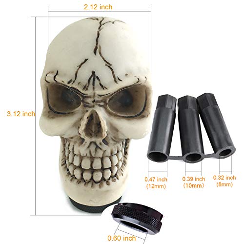 Arenbel Car Gear Lever Grip Knobs Skull Head Racing Shift Stick Manual Shifter Handle Fit Most Auto Manual Vehicles, Beige - color: Dark Blue