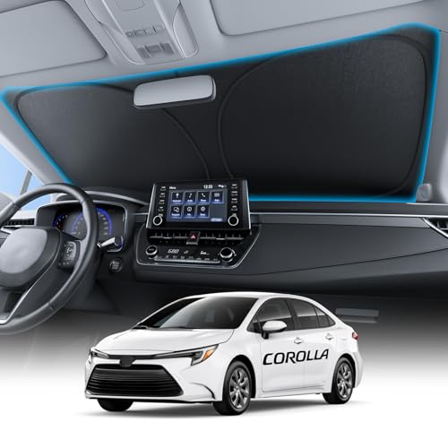 Wigoo for Toyota Corolla Windshield Sunshade [OEM Design, 100% Sun Blockage] Foldable Heat Insulation Sun Shade with Storage Bag, for Toyota Corolla (2019-2026), Silver Coating - size: for Toyota Corolla (2019-2026)