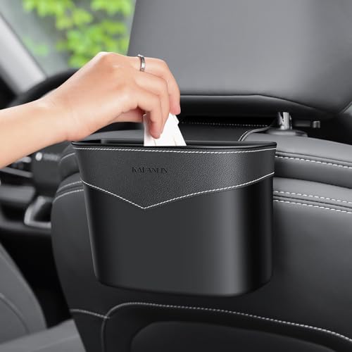 Car Trash Can Mini Trash Bin Garbage Organizer with Plastic Trash Bag Automotive Small Garbage Bin for Home Office Auto Vehicle Car Door Front Back Seat Storage Accessories (hook trash can) - color: hook trash can