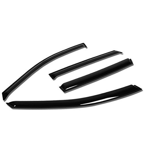 Auto Dynasty Window Visors Compatible with 12-17 Hyundai Santa Fe, 4Pcs Front & Rear Tape-On Window Vent Visor Deflectors Rain Guard, Glossy Dark Smoke - size: 12-17 Santa Fe