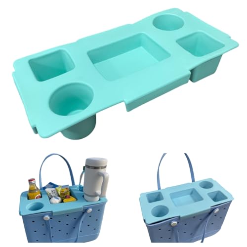 Top Cup Phone Holder Tray Storage Lid for Stanley Compatible with Bogg Bag XL Cover, Cup Organizer Holder Waterproof Silicone Multifunctional Storage Box for Outdoor Beath Camping Travel (Green, XL) - color: Green, size: XL